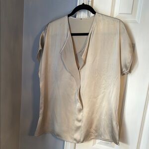 Vince Cream Relaxed Notched Collar Blouse